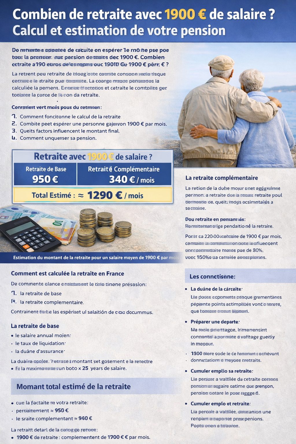 Retraite avec 1900 euros de salaire estimation