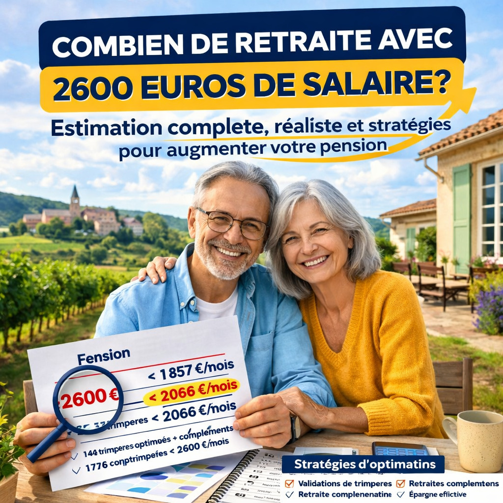 Estimation de la retraite avec un salaire de 2600 euros par mois et stratégies pour augmenter sa pension en 2026