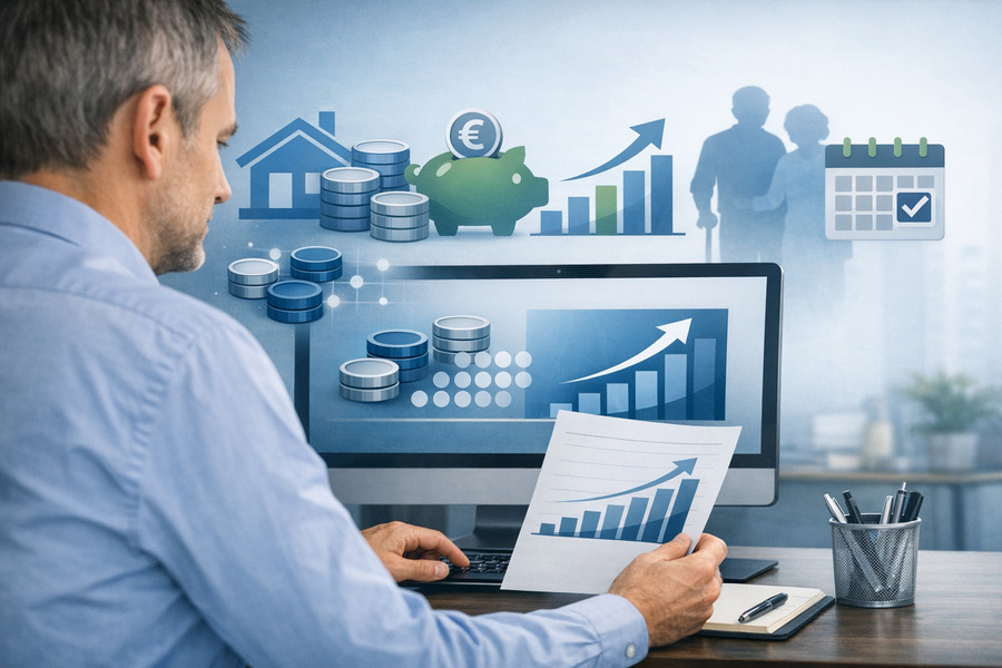 Illustration du fonctionnement de la retraite complémentaire Agirc‑Arrco